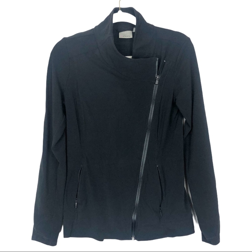 Athleta Asymmetrical Zip Up Jacket XS Black
